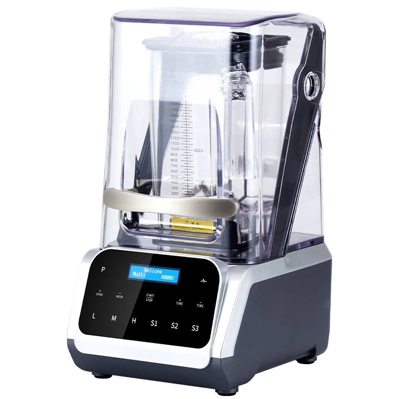 Smoothie machine with cover, large-capacity juicer for commercial milk tea shops