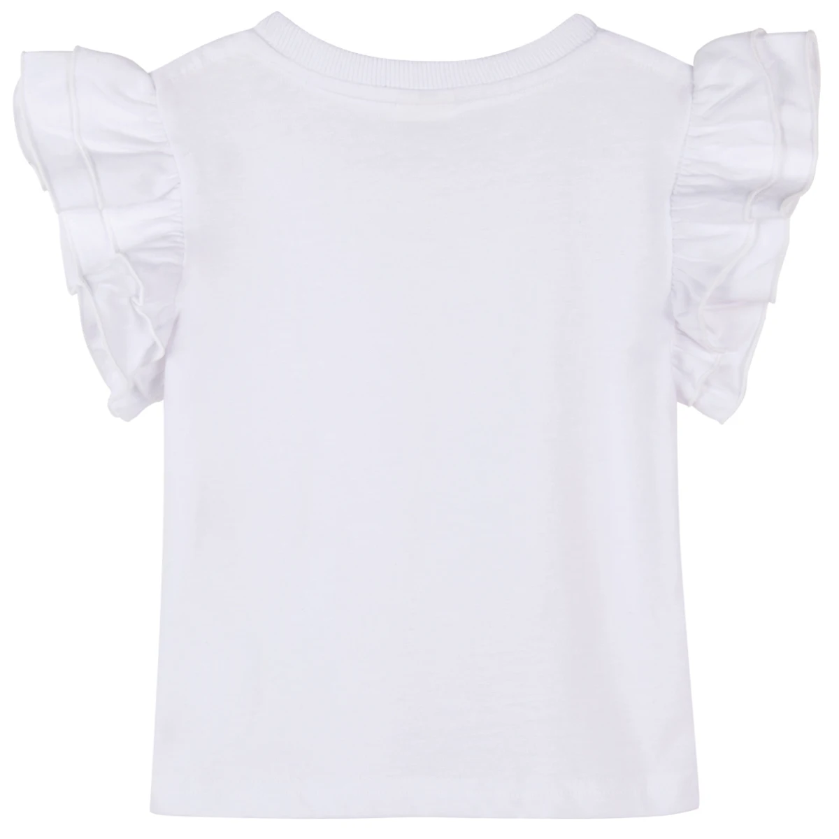 Kids White T Shirt Toddler Girl Pink Cute Ruffle Tops Baby Black DIY Solid Tee Red Green Halloween Christmas Short Sleeved