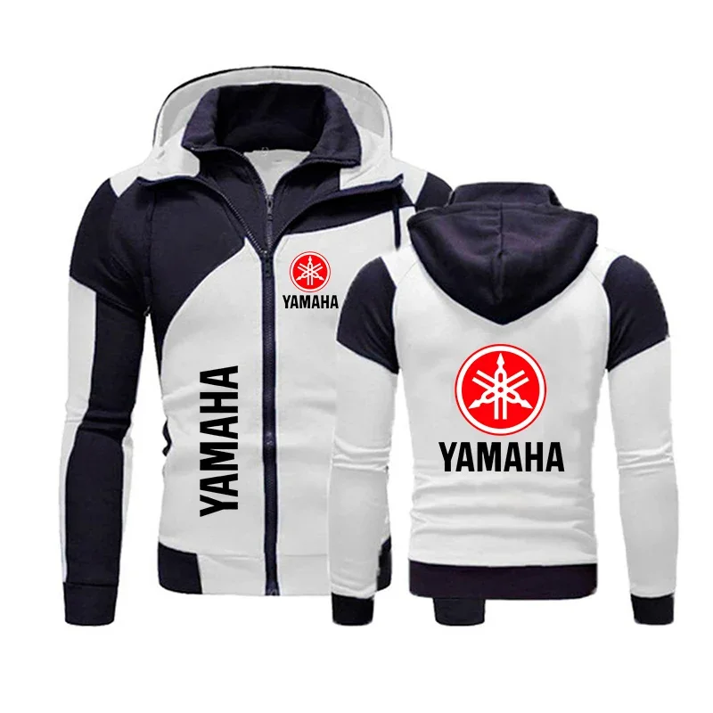 Mens yamaha hoodie Yamaha Logo Print Motorcycle Jacket Pullover Hooded Sweatshirt Biker Jacket Yamaha Racing Jacket Zipper Hoody