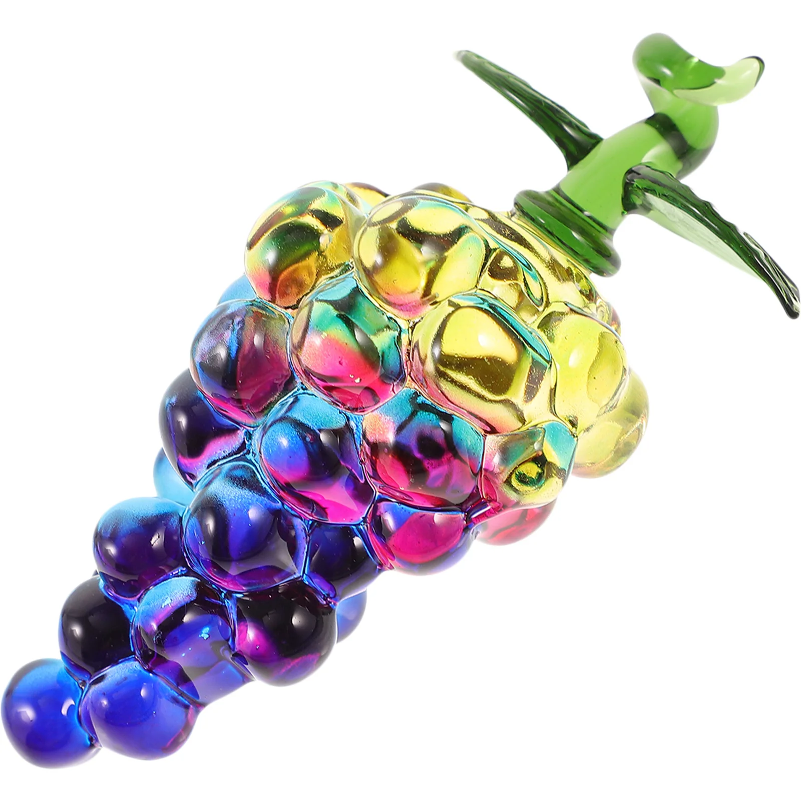 

Sparkling Crystal Grape Statue Unique Lifelike Fruit Decor for Living Room Shelf Tabletop Adorable Desktop Decoration Gift