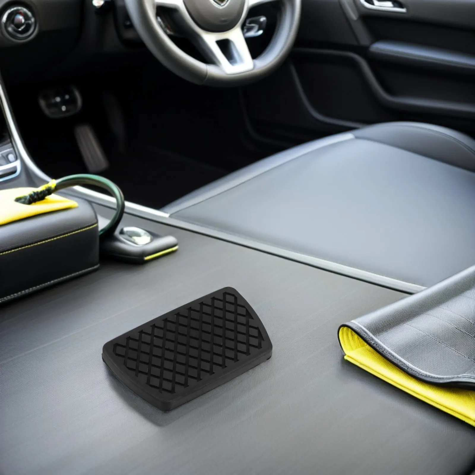Universal Brake Pedal Pad Set Non Skid Rubber Texture Increase Traction Stability Interior Auto Parts Decorative