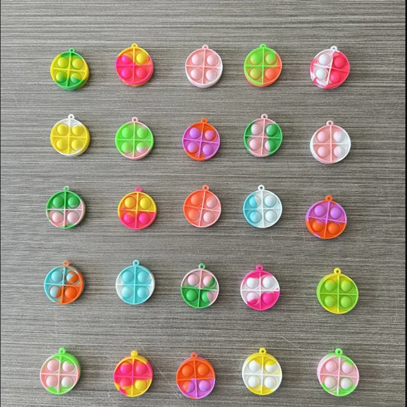 20Pcs Mini Pop Keychain Toddler Sensory Fidget Toys Bulk for Classroom Prizes Kids Birthday Party Favors Goodie Bag Stuffers