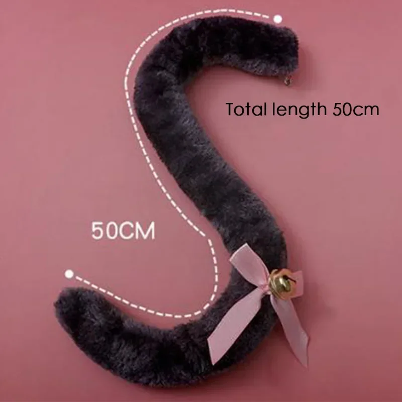 Cat Ears Cosplay Japanese Cute Plush Cat Tails Headdress Accessories Halloween Party Show Simulation Animal Lolita Ears Tails