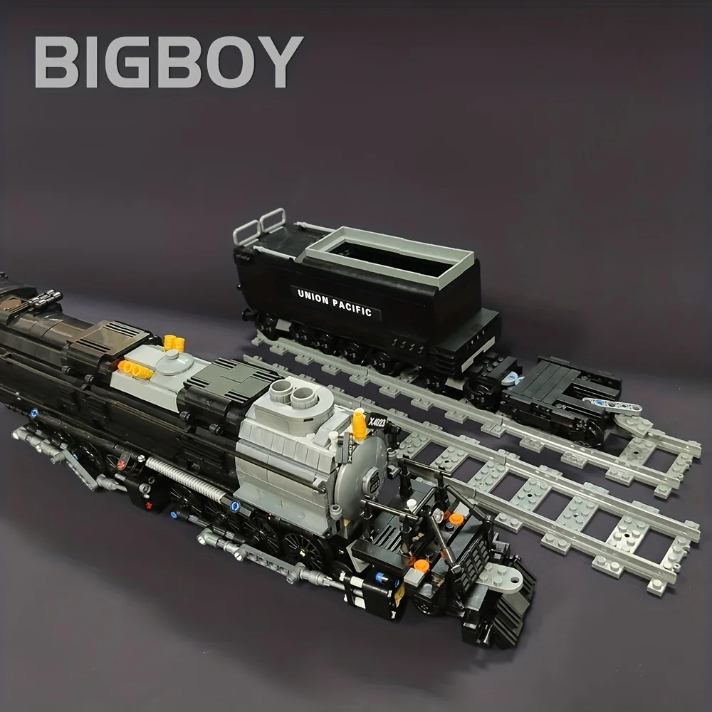 Building blocks Urban transportation series BIGBOY Steam train model assembled  toys 1608pcs