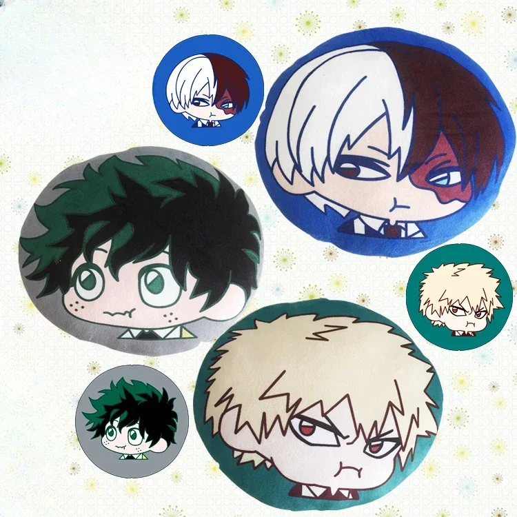 

Animation Derivatives Round Large Head Cushion Pillows Bakugou Katsuki Todoroki Shoto Midoriya Izuku Brithday Gift for Children