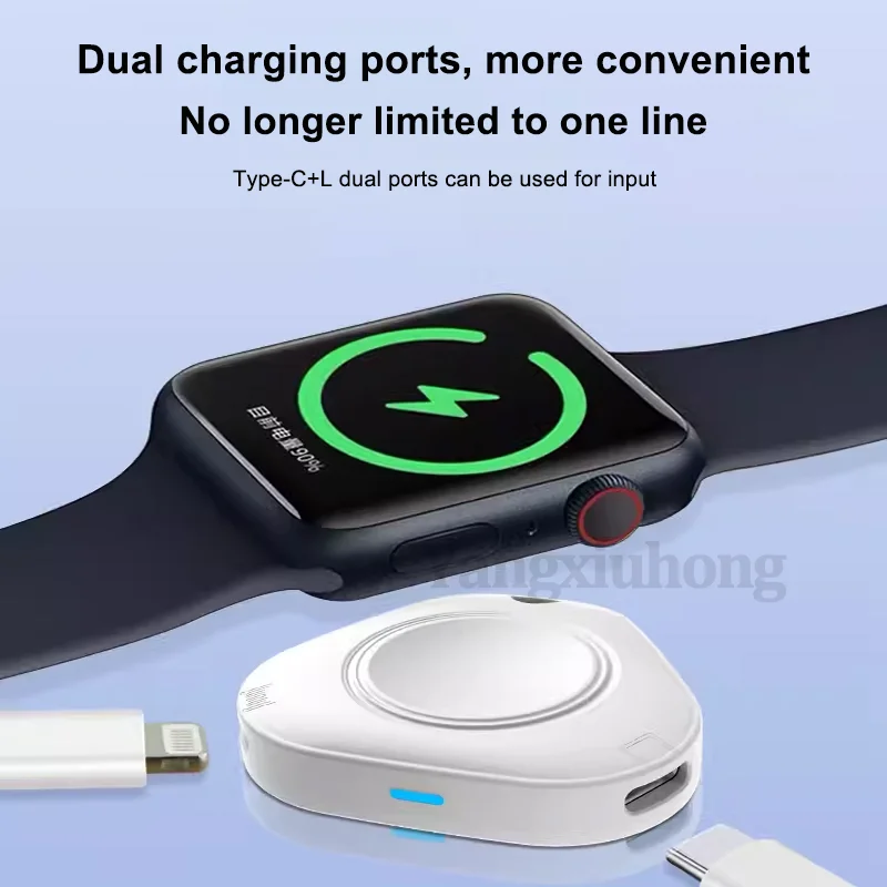 latest Wireless Magnetic Smartwatch Charger for Apple Watch 9 8 7 6 5 4 SE Portable Type C L Port Charging for iWatch 1-9 Ultra