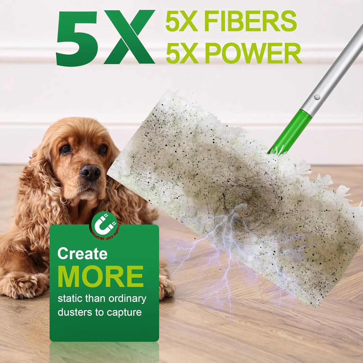 Heavy Duty Dry Sweeping Cloths for Hardwood Floor Dust and Pet Hair, Disposable Microfiber Mop Pads Refills with 30000 Bristles