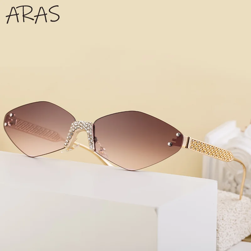 

Sexy Small Frame Hexagon Sunglasses Women 2024 Luxury Brand Rimless Punk Sun Glasses For Lady Metal Polygon Shades Gafas De Sol