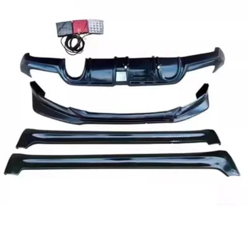 Unpainted Front Shovel Rear Lip with Lights Side Skirt for Suzuki Swift 2013-2016 Modified Body Kit Spoiler Car Accessories