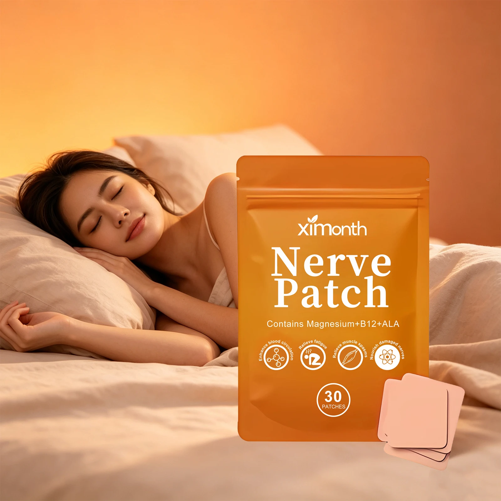 Magnesium Body Care Patches for Better Sleep Comfort Relieve Stress Relax Muscles Relieve Tension Nerve Patch for Nighttime Calm