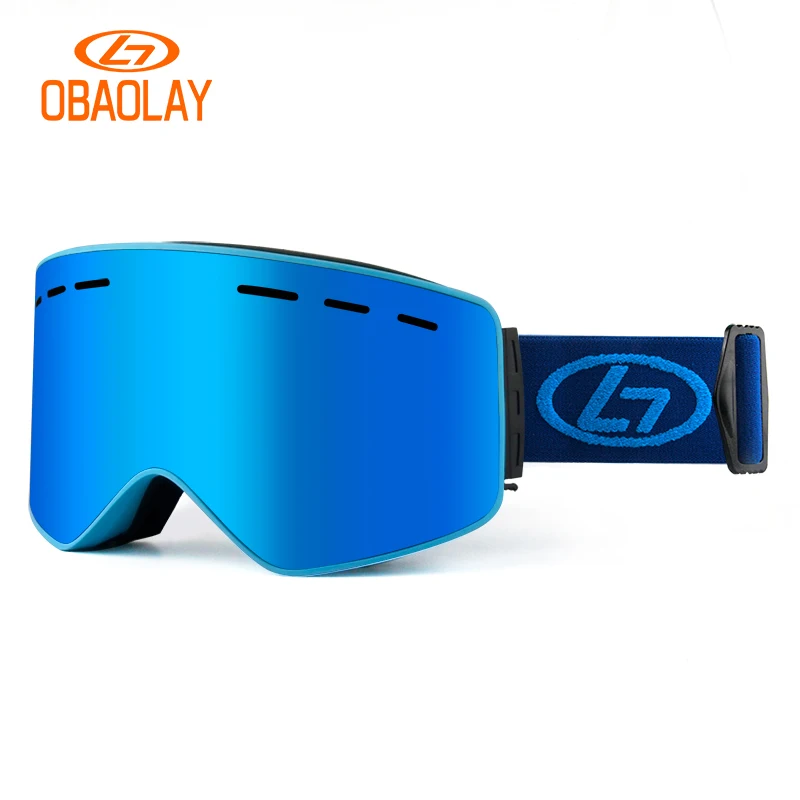 OBAOLAY Adult Anti-fog Ski Glasses Sports Goggle Snow Goggles Safety Ski Sport Glass Polarized Magnetic