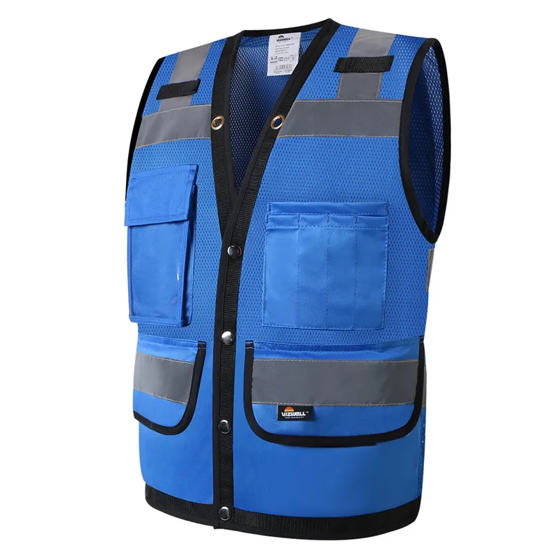 Mesh Breathable Black Work Vest for Warehouse Construction Buliding Mining Work