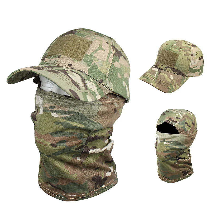 

Тактическая Балаклава, бейсболки, полнолицевая маска, мужская летняя шляпа Snapback от солнца, уличная охотничья камуфляжная Балаклава, шляпа