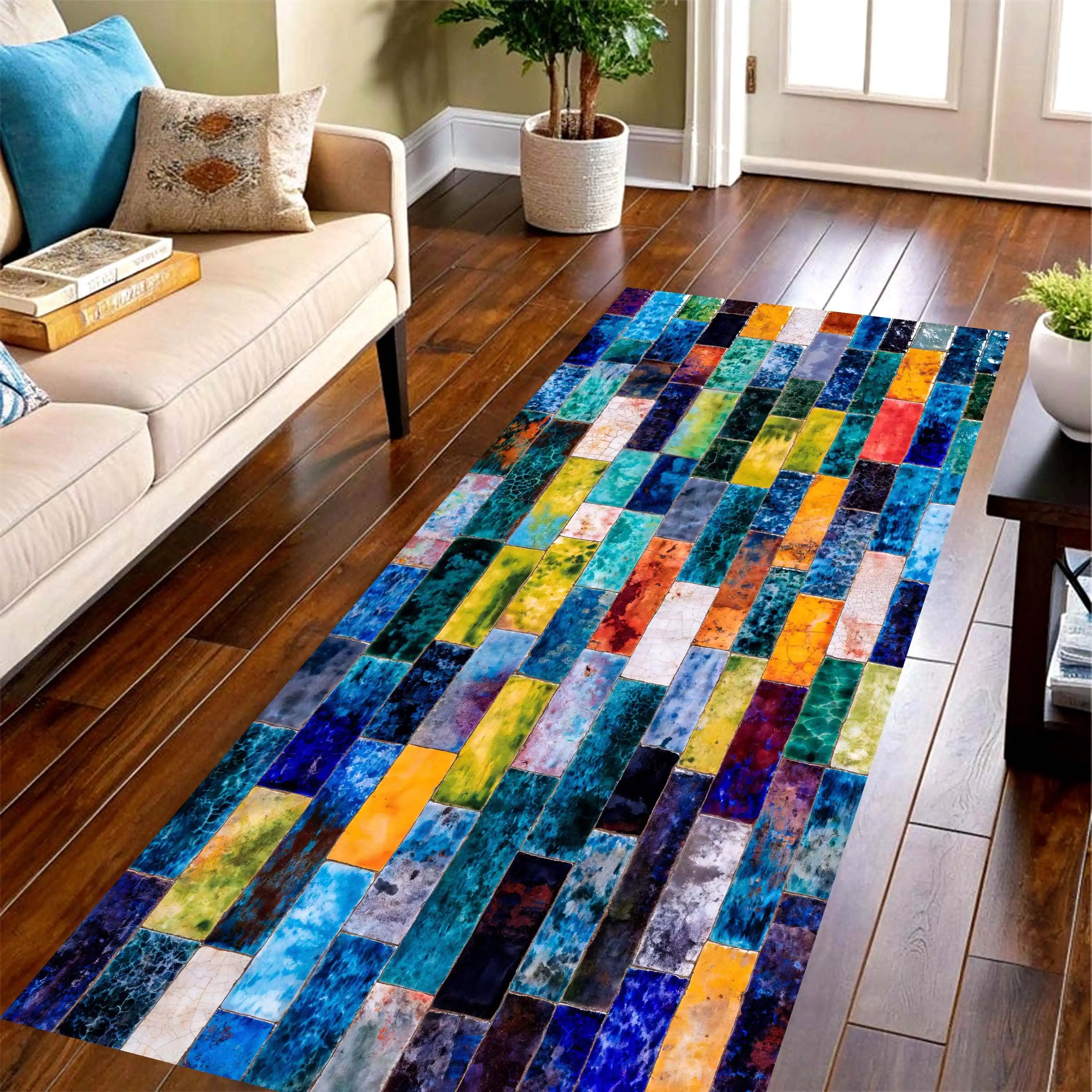 Mosaic Color Tile Long Runner - Commercial Printing House ulasan dan harga