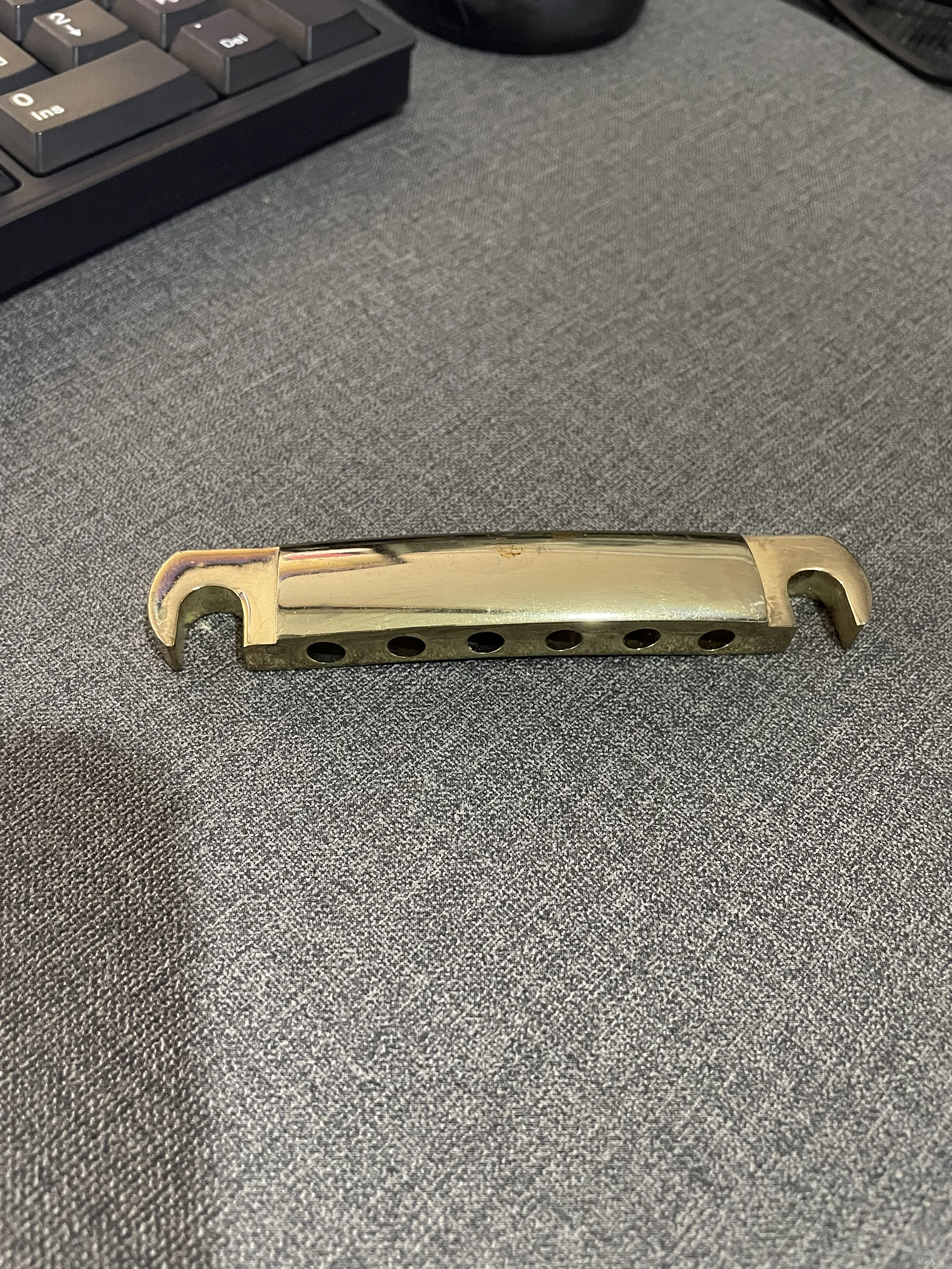 Stock Golden Mental Electric Tailpiece ST Guitar Replacement Part Tailpiece for Les Paul SG ES Guitar Chrome and Gold