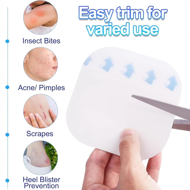 1장 의료용 투명 하이드로콜로이드 접착 상처 드레싱 얇은 치유 패드 상처 패치 여드름 패치 크기 5*5cm, 10*10cm