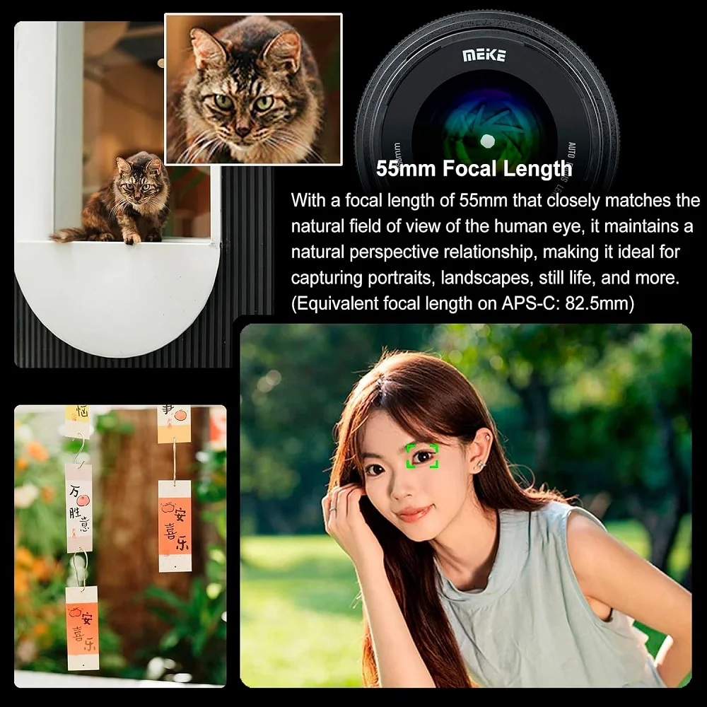 Meike 55mm F1.8 Pro 8K Full Frame Auto Focus STM Stepping Motor Prime Lens for Sony E-Mount /Nikon Z Mount /L-Mount Mirrorless C