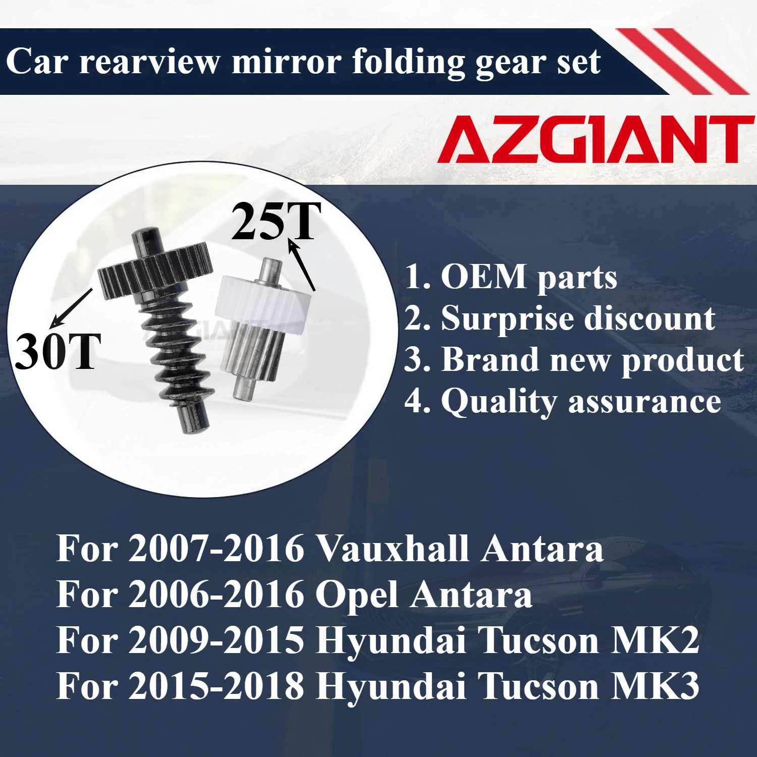

AZGIANT Car rearview mirror folding gear set for 2007-2016 Vauxhall Antara/2006-2016 Opel Antara New high quality parts OEM