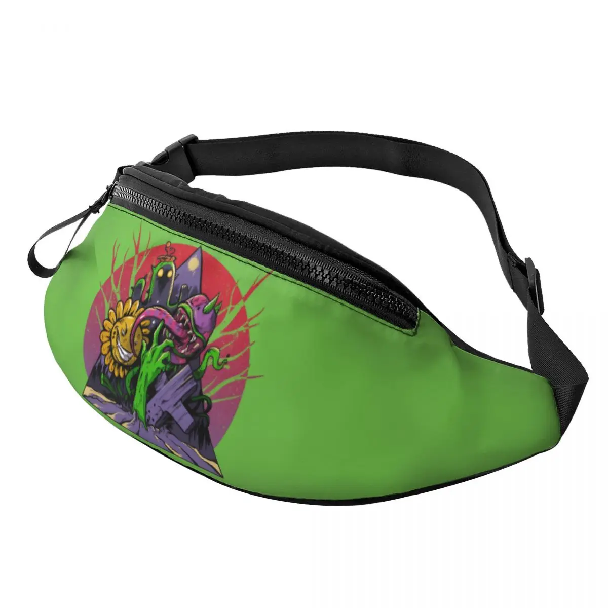 

Custom Plants Video Game Zombies Fanny Pack for Men Women Cool Play Gaming Crossbody Waist Bag Cycling Camping Phone Money Pouch