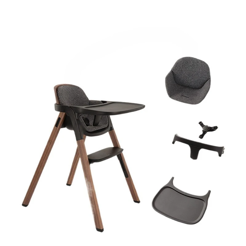 

Dining Chair Home Children's Eating Multifunctional Solid Wood Black Walnut Chair