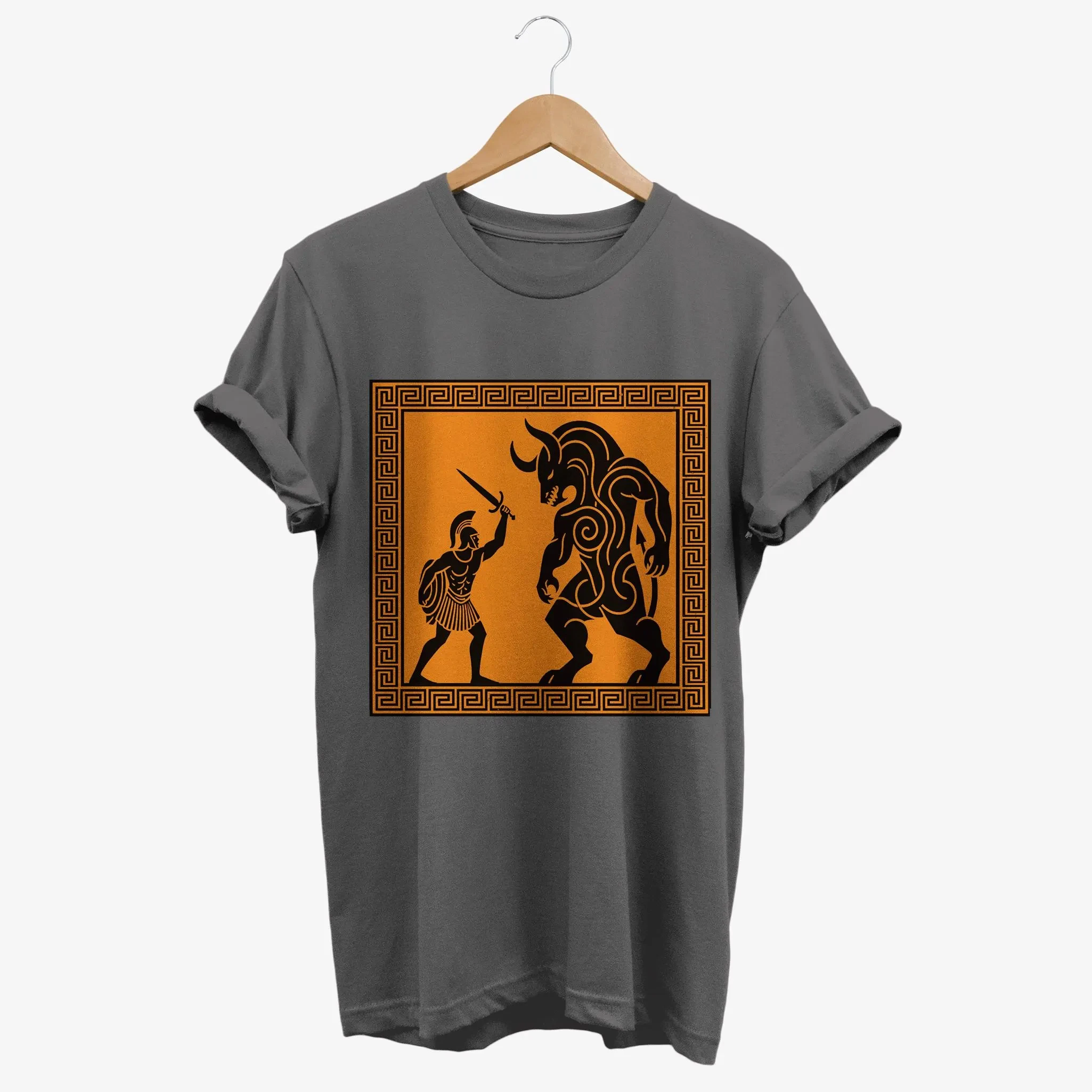 

Theseus Minotaur Greek Mythology T-Shirt Ancient Greece Myth Tee Legendary Historical Gifts Comfortable and Soft Men's Clothing