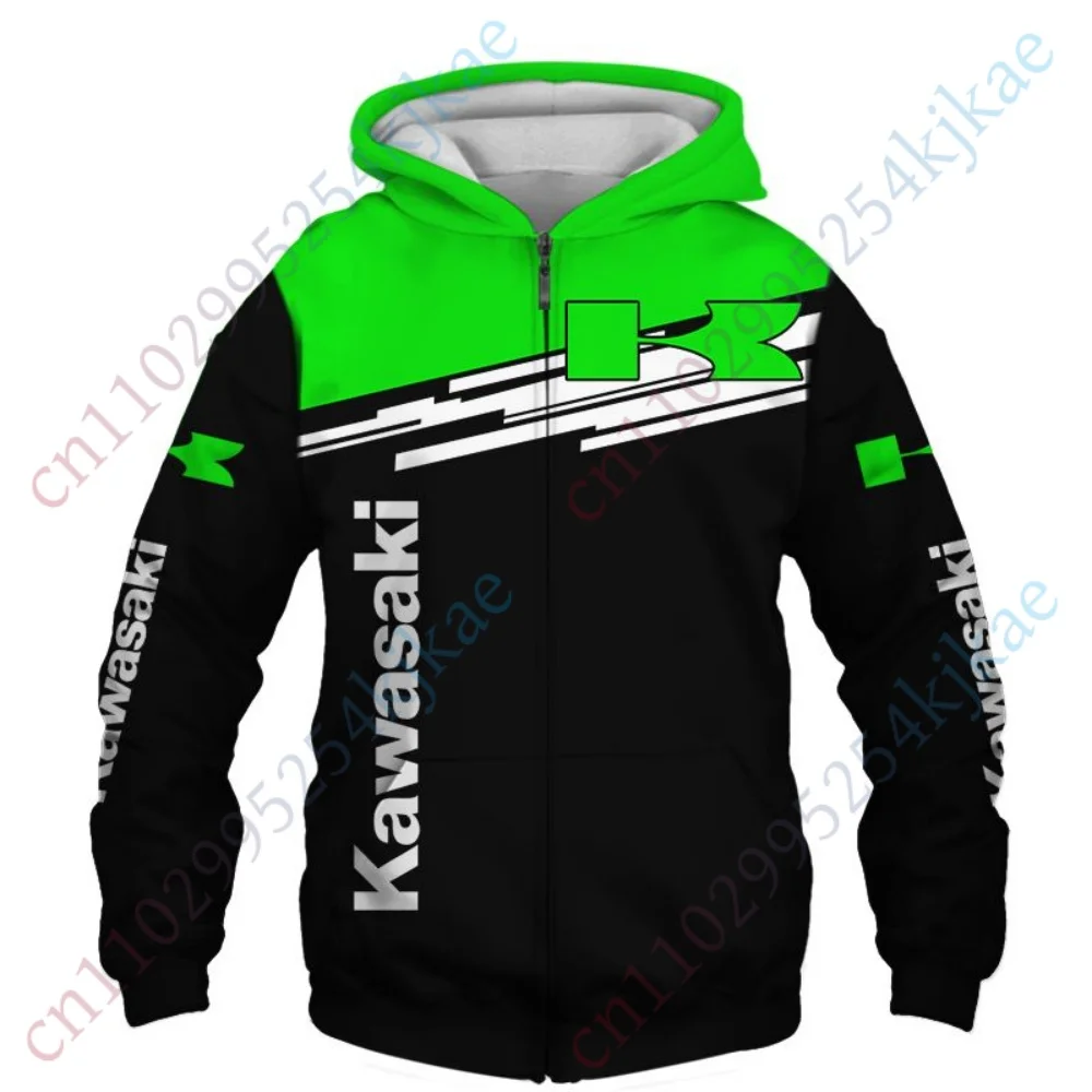 

Kawasaki Hoodies For Men Clothing Casual Hooded sweatshirt Anime Long sleeve Hooded Harajuku Man hoodie zip-up StreetwearUnisex