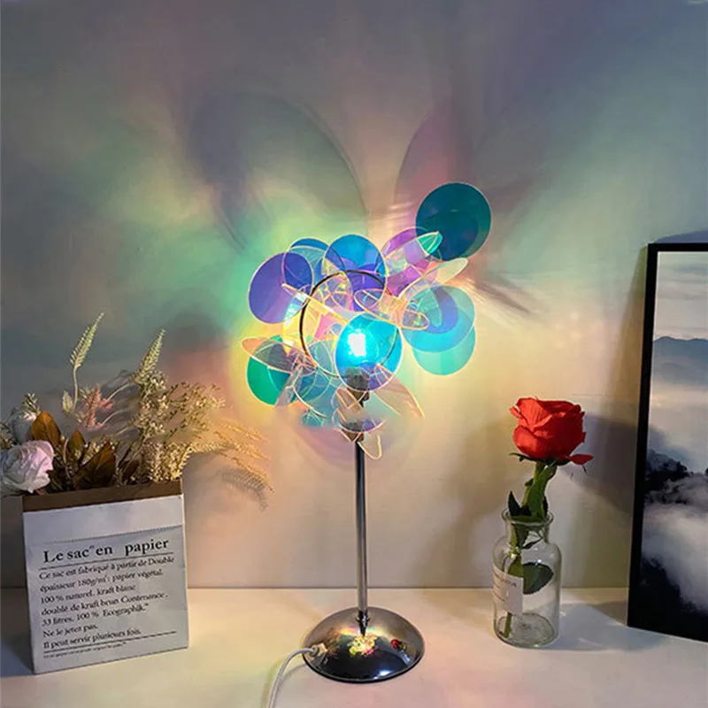 

Bedroom Romantic Aurora Atmosphere LED Night Light Acrylic DIY Splicing Colorful LED Table Lamp For Home Decoration Bedside Lamp