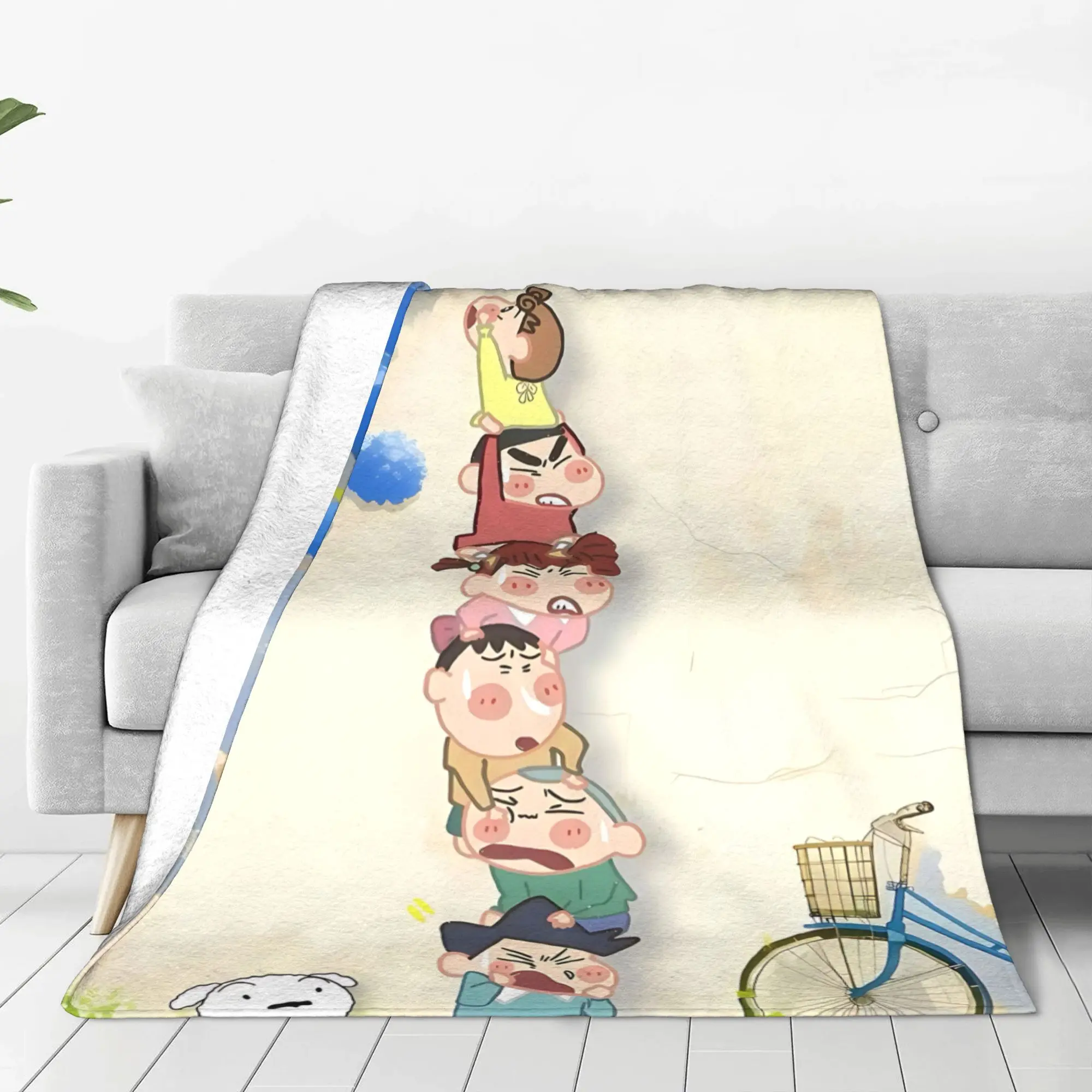 1PC Crayon S Shin chan  home room decorations Winter Blankets for Adults Bedding Home Interior Sofa Knee