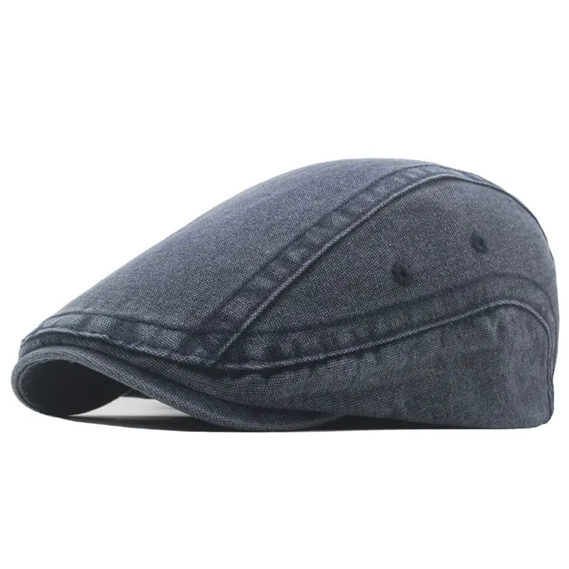 2023 Spring Cotton Solid Newsboy Caps Flat Peaked Cap Men and Women Painter Beret Hats