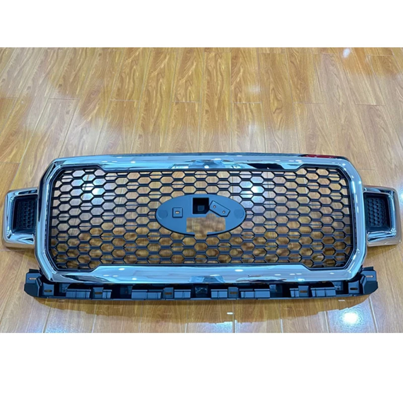 Applicable to 18-20 Years Ford F150 Honeycomb Medium Electroplating Frame Front Face Platinum Version Upgrade Full Mesh Med