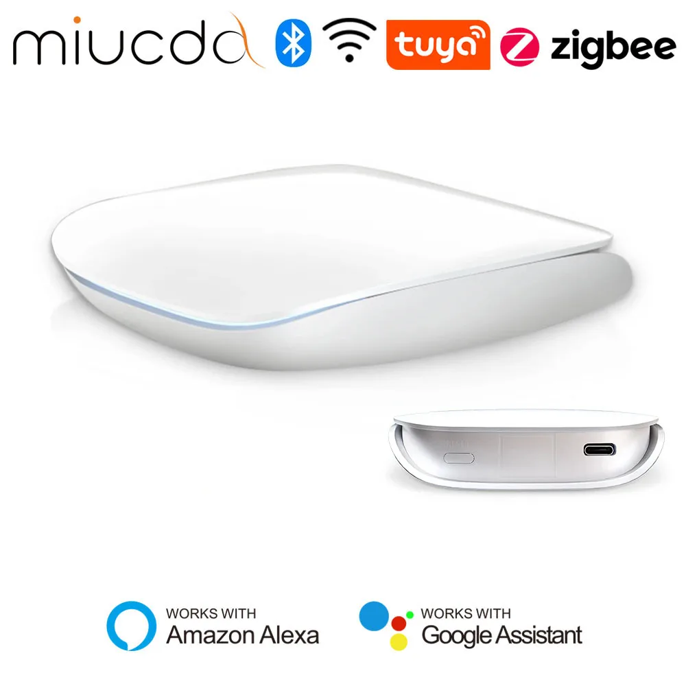 MIUCDA Tuya Zigbee3.0 Hub gateway wireless Smart Home Bridge Controllo vocale Funziona per Alexa Wireless ZigBee e Bluetooth Hub