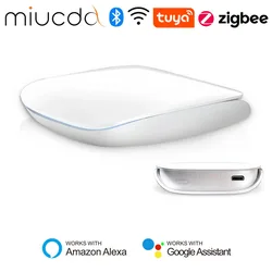 MIUCDA Tuya Zigbee3.0 Wireless GATEWAY HUB Smart Home Bridge เสียงรีโมทคอนโทรลทํางานสําหรับ Alexa ไร้สาย ZigBee และ Bluetooth HUB