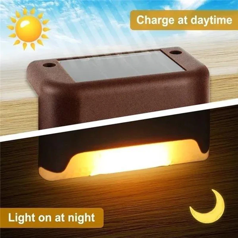 4/8/12/16Pcs Solar Deck Lights Outdoor Step Lights Waterproof Led Solar Lights for Railing Stairs Step Fence Yard Patio Pathway