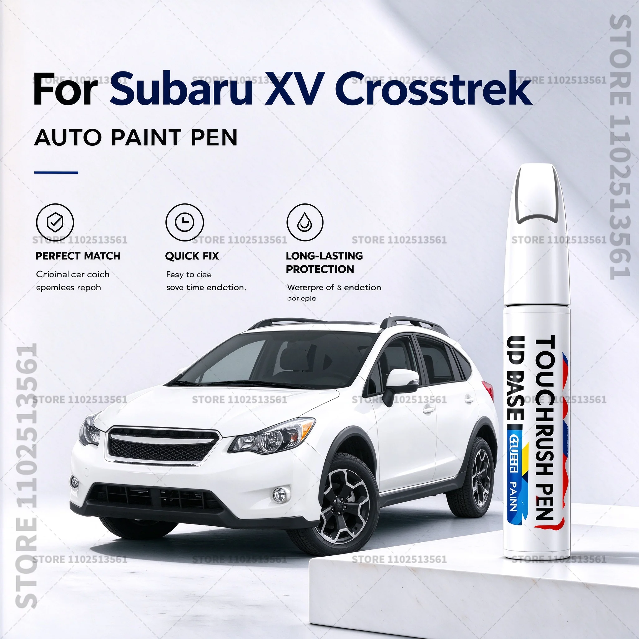 For Subaru XV Crosstrek White Car Scratch Remover Paint Pen Touch Up Marker for Auto Body Repair Door Bumper Fender Accessories
