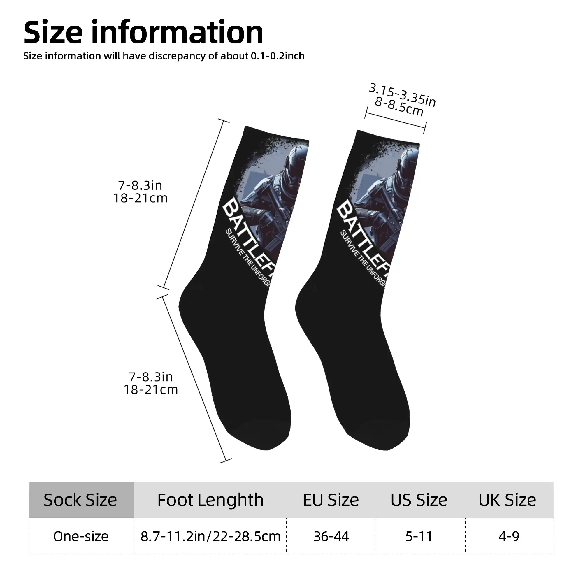 أنيق النساء الرجال طاقم الجوارب ساحة المعركة 6 ألعاب مضحكة BF6 الزي مريح تنفس اللباس الجوارب #5