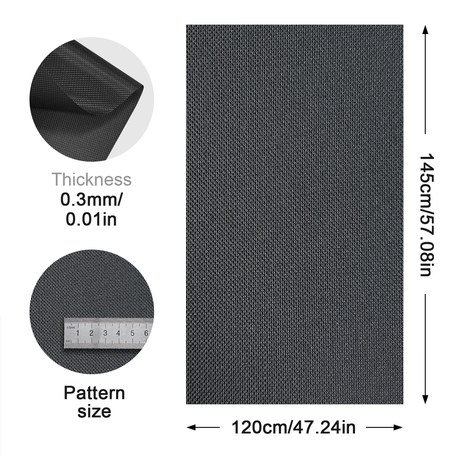 120X145Cm 0.3Mm 600D PU Waterproof Oxford Fabric Tear Resistant Cloth For Car Sunroof Convertible Roof DIY Sewing Awning Shelter