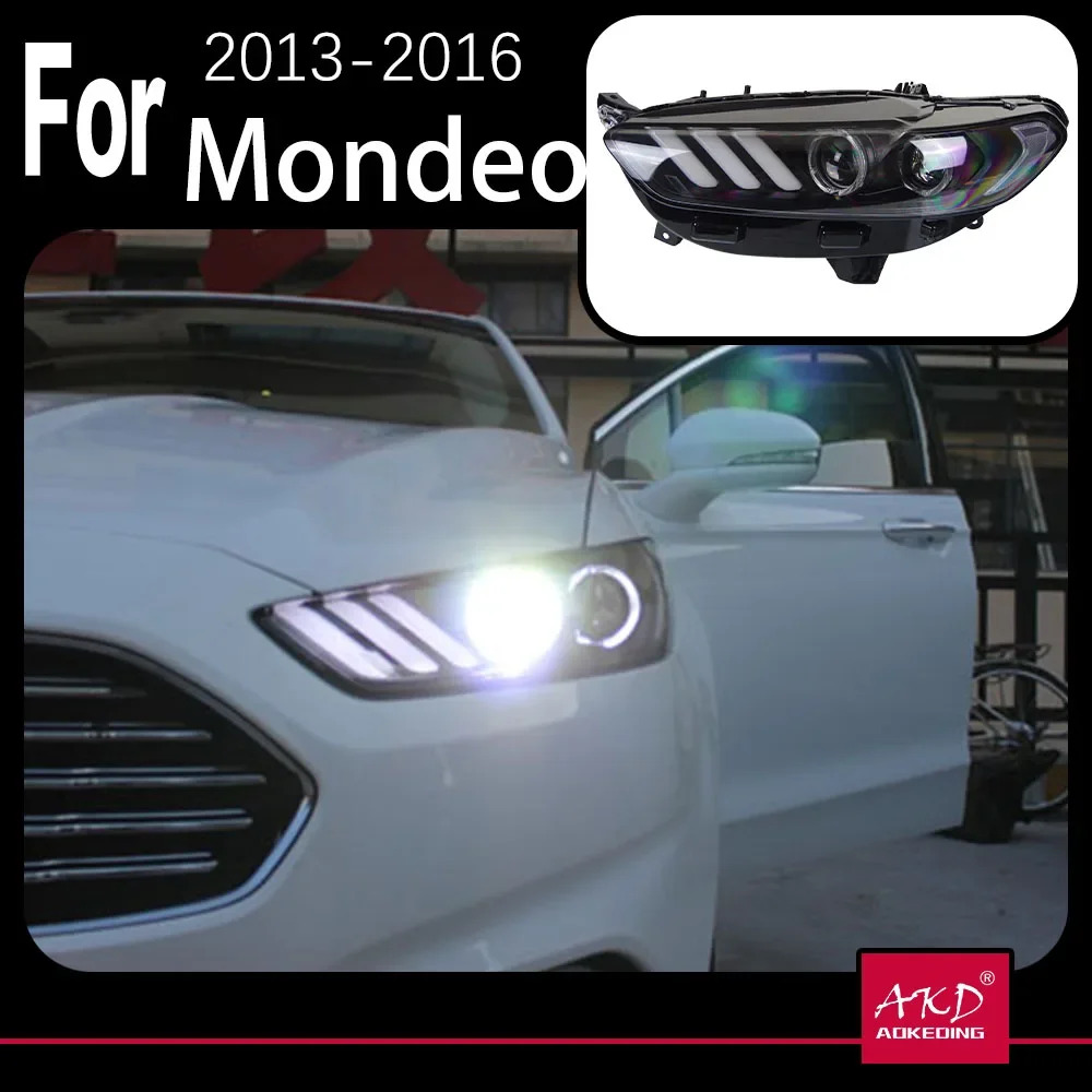 AKD Car Styling for Ford Fusion Headlight 2013-2017 Mondeo DRL Mustang Design Hid Dynamic Signal Bi Xenon LED Beam Accessories