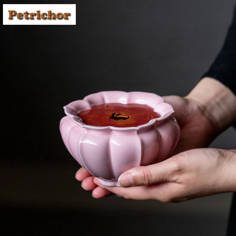 350 مللي صفائح نحاسية مصنوعة يدويًا طبقة مزدوجة زهور الكستناء المائية جيانشوي غسل كوب وعاء تشاكسي لوازم معدات الشرب #2