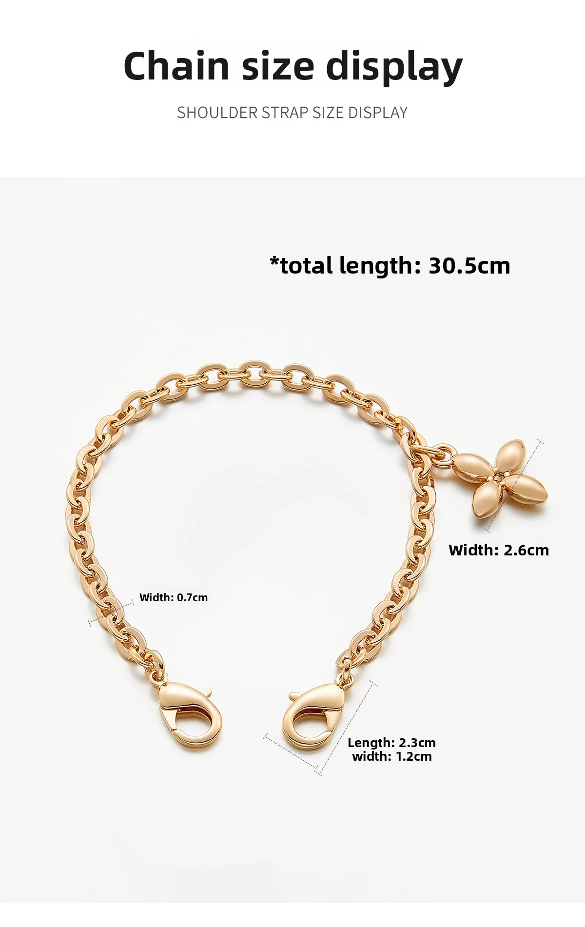 Bag Decorative Chain For Lv Eva Bag Four-leaf Clover Chain Insert Fashion Bag Decoration Chain Bag Renovation Accessories