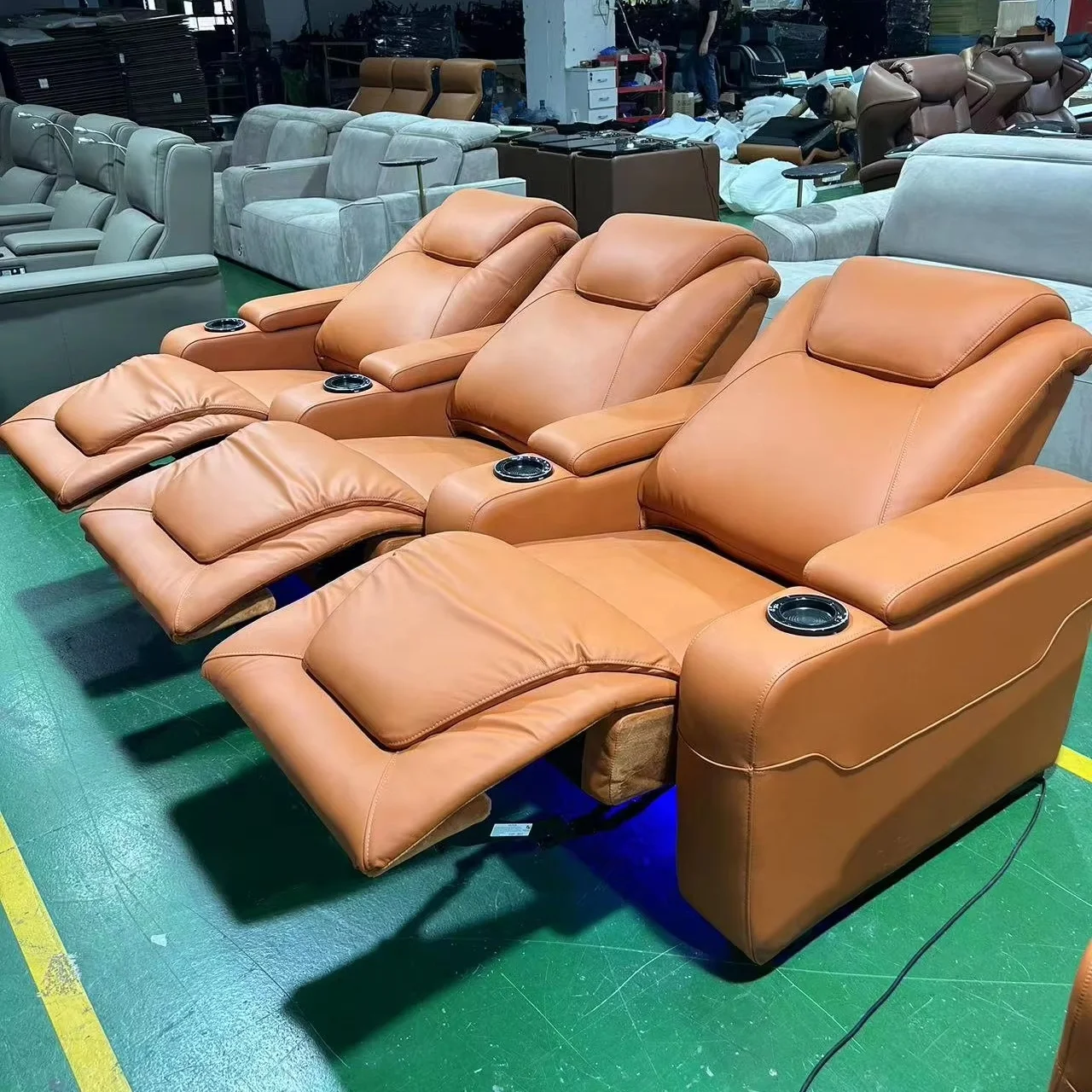 customized home theater sofa auto recliner sofas genuine leather reclining chair movie room seating vip seat theatre seat