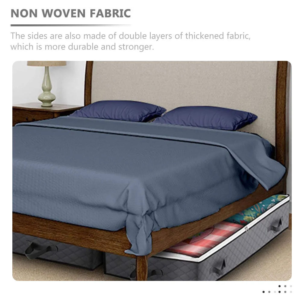 

Large Capacity Clothes Bag Foldable Fabric Box For Quilts Blankets Under Bed Transparent Lid Home Organizer Thickened Sides