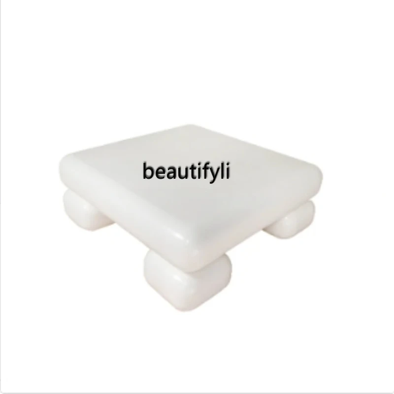 

Cream wind minimalist coffee table personalized creative tea side table sandy wind designer living room fashion coffee table
