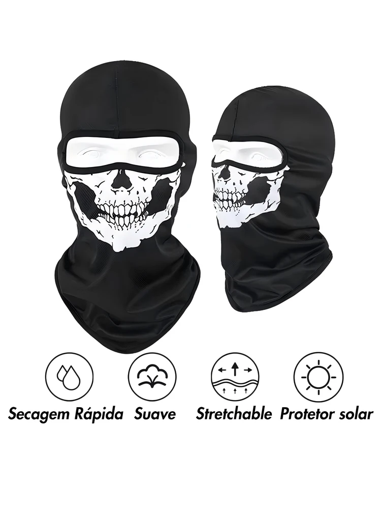 AliExpress 1/2/3/4/5PCS Bike Skull Print Balaclava Hat Motorcycle Full Face Mask Windproof Skiing Head Neck Hat Bicycle Protect Accessories