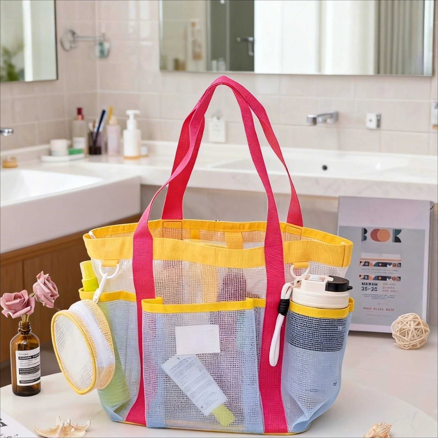 

Dopamine Mesh Handheld Bag Large Capacity Swim Fitness Pouch Beach Swimwear Sack