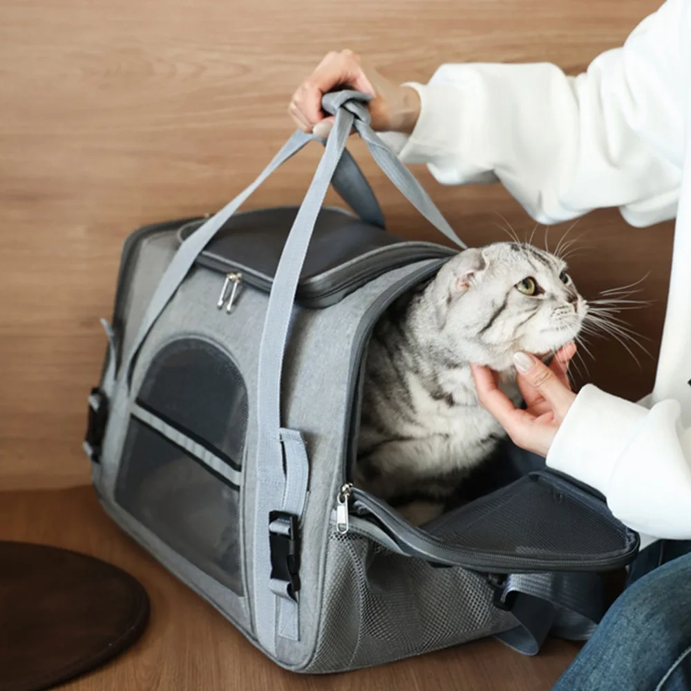 Ventilation Large Capacity Cat Carrier Bag Collapsible Shoulder Bag for Cat Outdoor Travel Pet Carriers Backpack for Cats Dogs