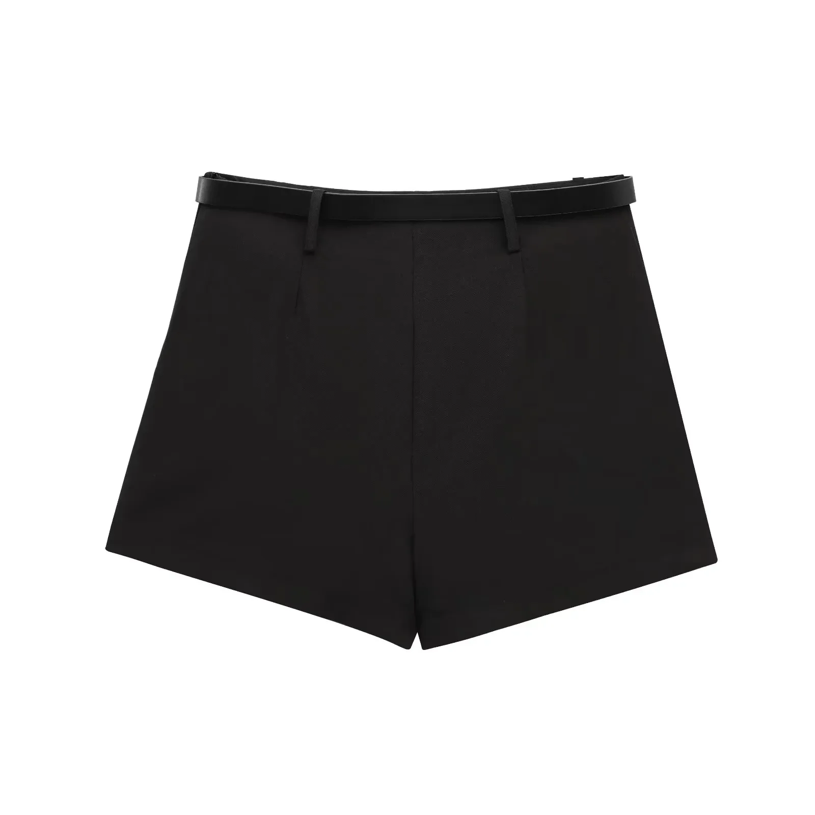 Black Belted Double Layer Skirt Shorts Sweet and Fresh Style Summer Casual Wear