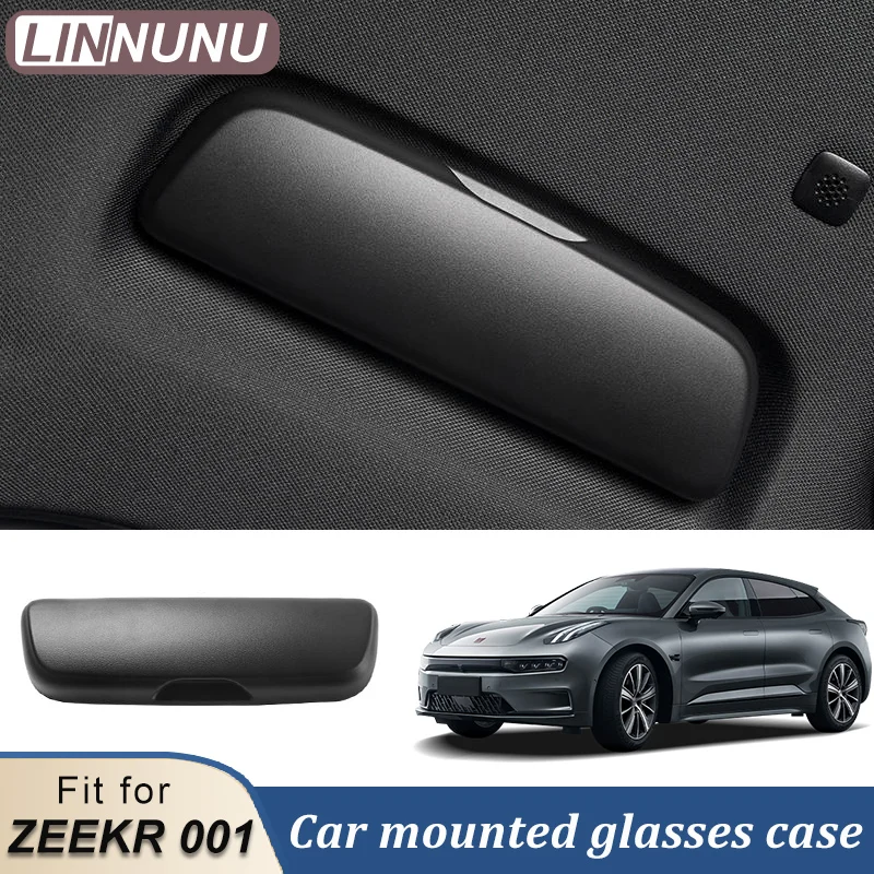 LINNUNU Suede/ABS car eyewear case box sunglasses holder For ZEEKR 001 LYNK&CO 05 09 Glasses Case Storage box Auto Accessories