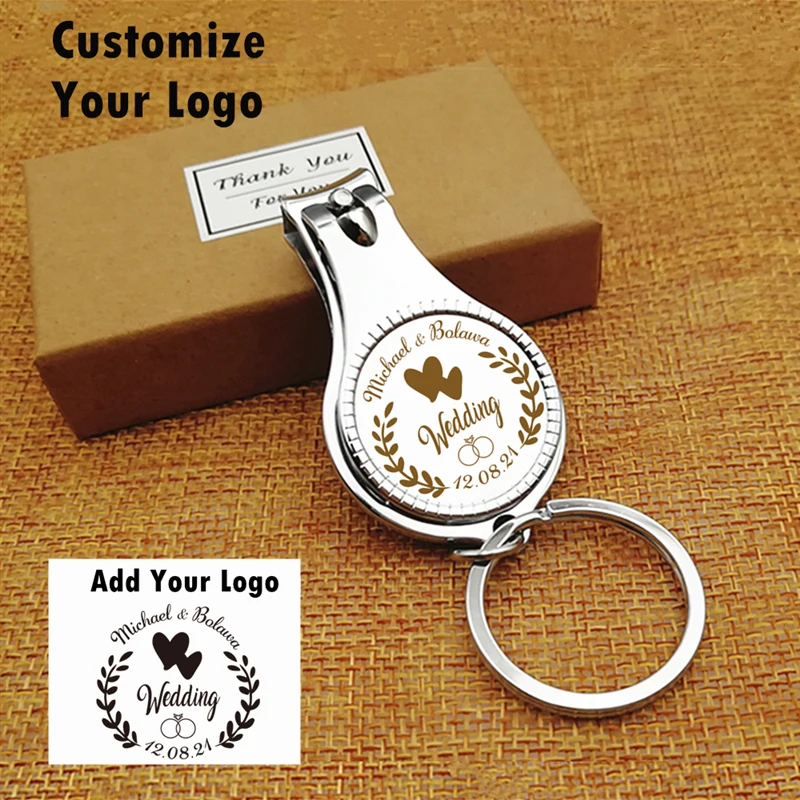 

Personalized Wedding Souvenirs for Guests, Customized Wedding Favors, Multifunctional Bottle Opener, Keychain Nail Clippers