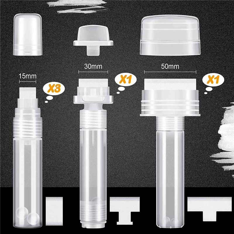 Gfc-5 Pack Graffiti Markers Refillable Paint Markers Touch Up Paint Pen for with 5 Replacement Tips (50 mm, 30 mm, 15 mm)