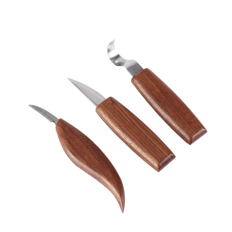 Woodworking Carving Tools Set 3 5Pcs Walnut Handle Engraving Knives For Sculpting and Woodcrafts Professional Carving Kit DIY
